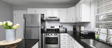 Fridge, oven, stovetop, dishwasher