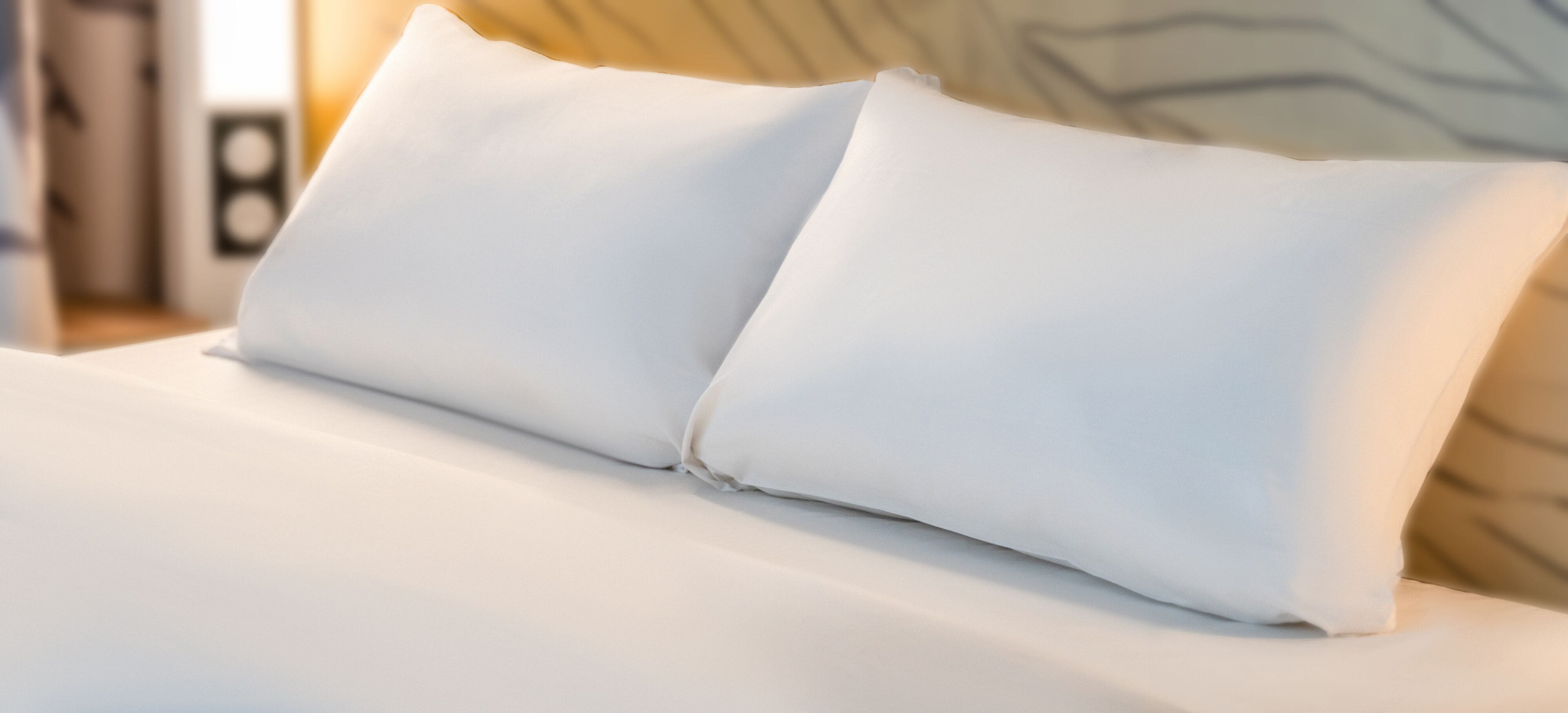 premium bedding, desk, laptop workspace, blackout curtains