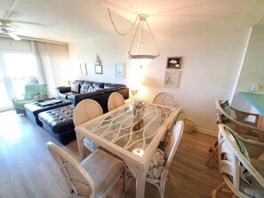 Condo, Multiple Beds, Kitchen, Beach View | Living room | 40-inch TV with digital channels - Island House A208 (St. Augustine)