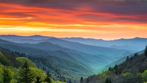 A mountainous landscape with a valley and forested areas. - Rustic Log Cabin w/ Hot Tub • Smoky Mountains (Sevierville)