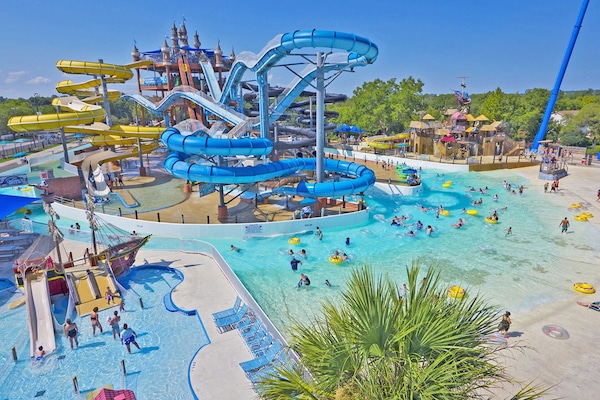 The infamous SCHLITTERBAHN WATER PARK...just 6.5 miles from the house!