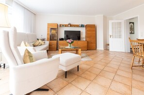 TV, DVD player, stereo