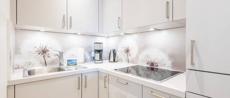 Fridge, oven, stovetop, dishwasher