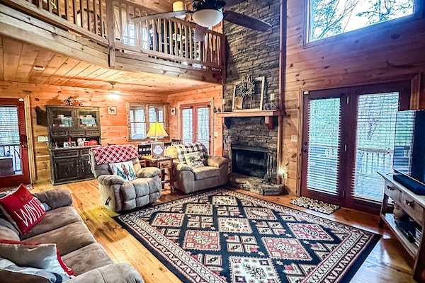 Smart TV, fireplace, DVD player, foosball