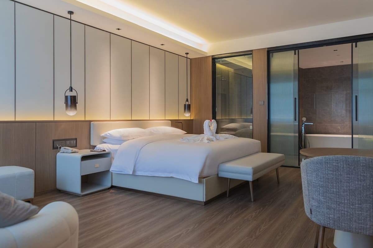 Minibar (free items), desk, laptop workspace, individually decorated