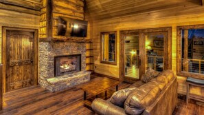 TV, fireplace, video games