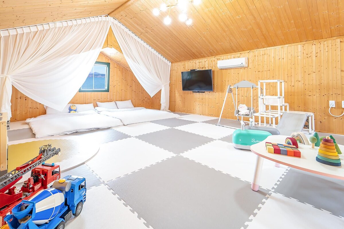 ห้องเบสิก, 2 ห้องนอน (Haneul1(Ocean view)-Kidsroom) | 2 ห้องนอน, Wi-Fi ฟรี