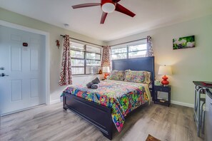 Iron/ironing board, travel crib, free WiFi, bed sheets