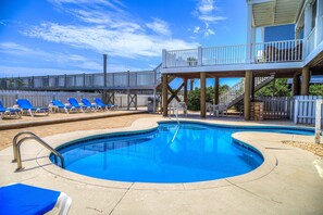 Outdoor pool, a heated pool - 7 Bed, 7.5 Bath, Oceanfront Home, Private Pool that can be heated (Garden City Beach)