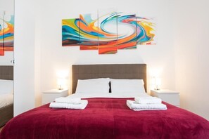 Comfort-Apartment | 2 Schlafzimmer, Bügeleisen/Bügelbrett, kostenloses WLAN, Bettwäsche