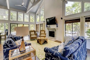 House, Multiple Beds, Patio, Garden View (1 Laughing Gull) | Living area | 40-inch TV with digital channels - 1 Laughing Gull at The Sea Pines Resort (Hilton Head Island)