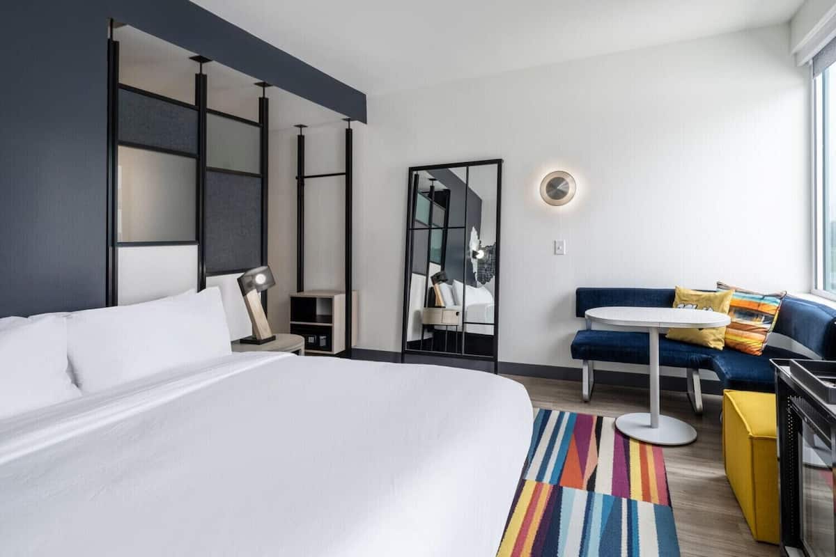 In-room safe, desk, laptop workspace, blackout drapes