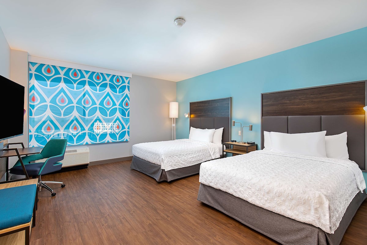 room, 2 queen beds, accessible (3x3 shower) | desk, laptop workspace, blackout curtains, iron/ironing board