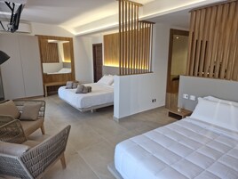 Minibar, caja fuerte, escritorio y espacio para trabajar con un portátil