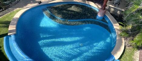 An infinity pool, a heated pool