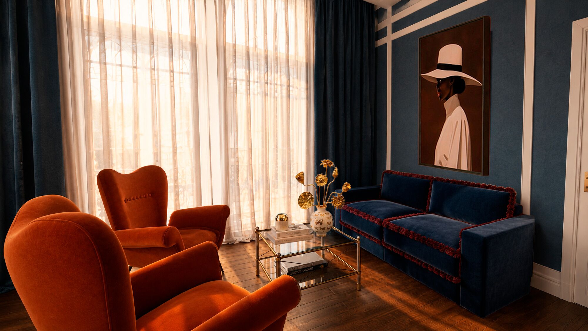Presidential Suite | Oppholdsområde | En 42-tommers Flatskjerm-TV med kabel-kanaler samt TV