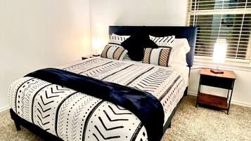 Individually decorated, individually furnished, desk, iron/ironing board