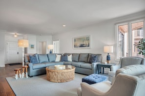 House, Multiple Beds, Balcony, Ocean View (201 Turtle Lane) | Living area | 40-inch TV with cable channels - 201 Turtle Lane at The Sea Pines Resort (Hilton Head Island)