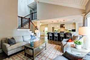 Villa, Multiple Beds, Kitchen, Garden View (213 Twin Oaks) | Living area | 40-inch TV with cable channels