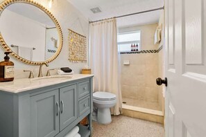 Shower, hair dryer, towels, soap - Luxury Beach Cottage | Walk to Dining & Sunset (Indian Rocks Beach)