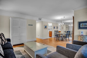 Villa, 1 King Bed with Sofa bed, Kitchen, Garden View (864 Ketch Court) | Living area | 40-inch TV with cable channels - 864 Ketch Court at The Sea Pines Resort (Hilton Head Island)
