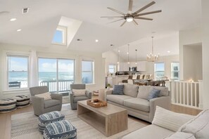 Smart TV, fireplace, DVD player, books
