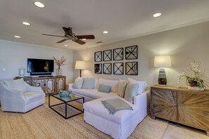 Villa, Multiple Beds, Kitchen (939 Cutter Court) | Living area | 40-inch TV with digital channels - 939 Cutter Court at Sea Pines Resort (Hilton Head Island)
