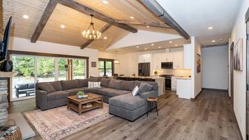 Smart TV, fireplace, video games, table football