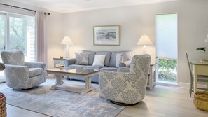 Villa, Multiple Beds, Kitchen, Garden View (2296 Heritage Villas) | Living area | 40-inch TV with cable channels - 2296 Heritage at The Sea Pines Resort (Hilton Head Island)