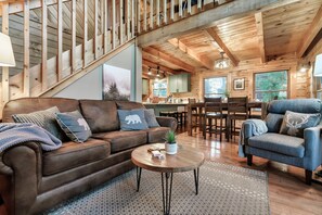 Smart TV, fireplace, video games, foosball