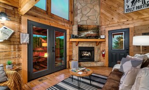 Smart TV, fireplace, video games, foosball