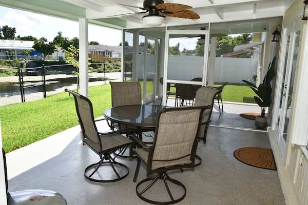Patio overlooking the water