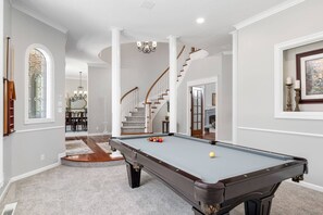 Games room - Legendary Escape w/ Countless Amenities, Pool, Hot Tub, Billiards, Ping Pong, & More on 82 Acres (Rickreall)