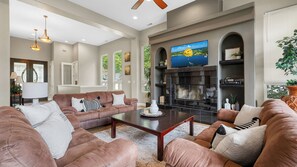 Smart TV, fireplace, video games, table tennis