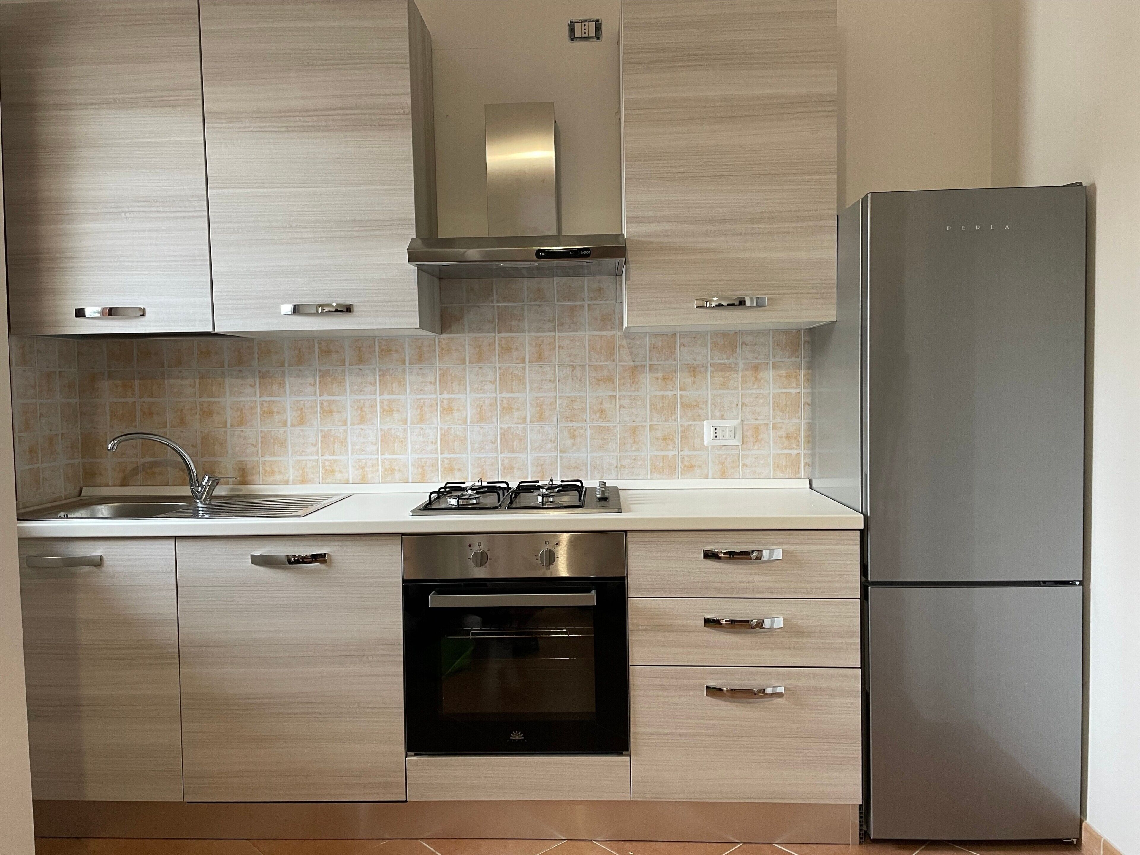 Refrigerador, horno, placa de cocina, lavavajillas