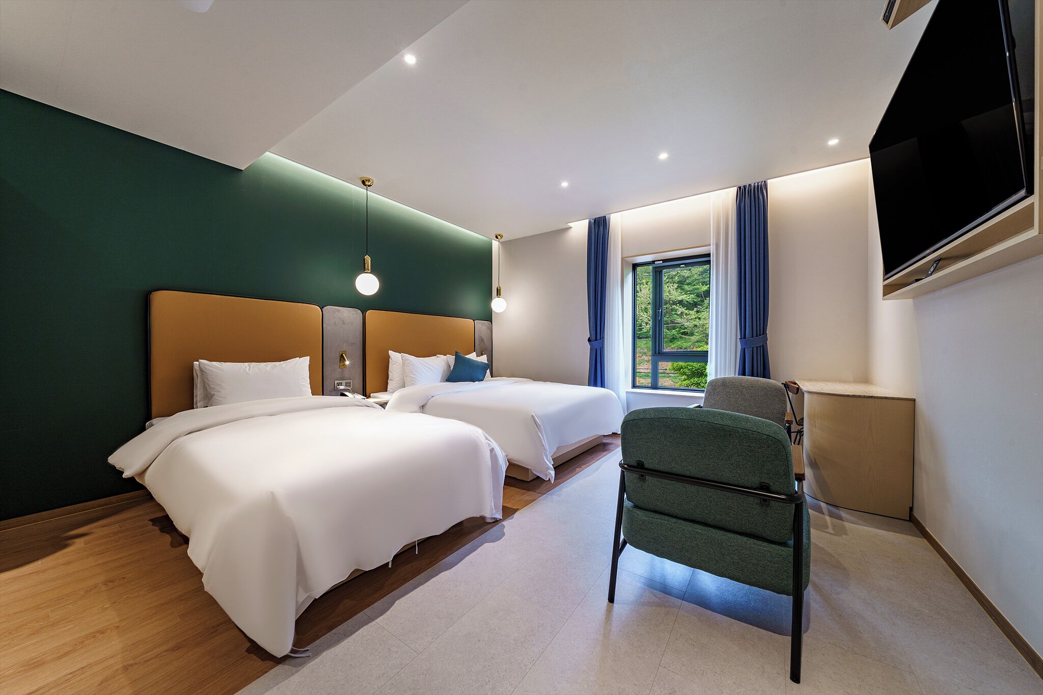 Signatur-værelse med 2 enkeltsenge | Premium-sengetøj, senge med madrasser af memory foam, gratis Wi-Fi