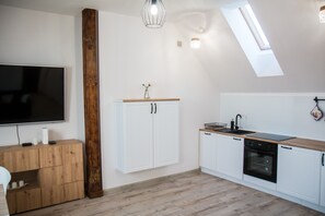 Departamento Deluxe | Cocina privada | Refrigerador 