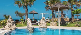 Mirage Arillas Studio Type A9 à côté de la plage avec balcon, piscine partagée et Wi-Fi.