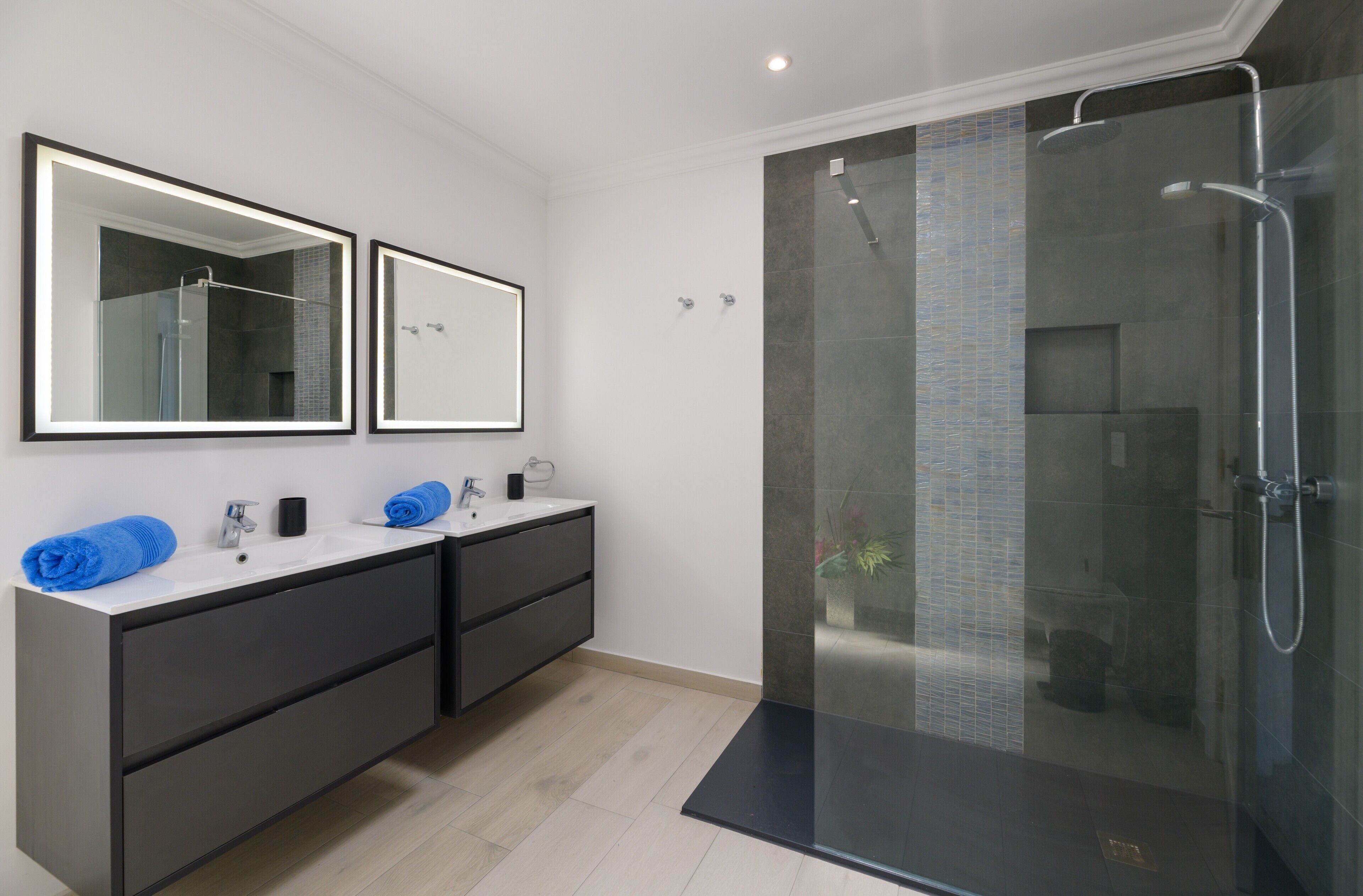 Bathtub, hair dryer, towels