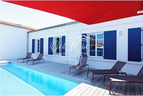 Old village school with swimming pool