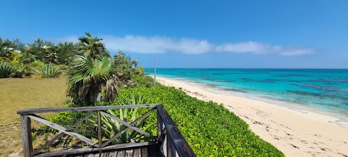 Beachfront Home on Acre of Land, Walk for Miles on Pink Sand