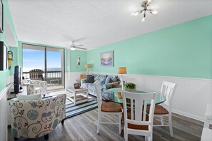 TV, DVD player - Modern and Clean Condo, Indoor and Outdoor Pools | Waterpointe II - 304 (North Myrtle Beach)