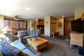 Fireplace, DVD player