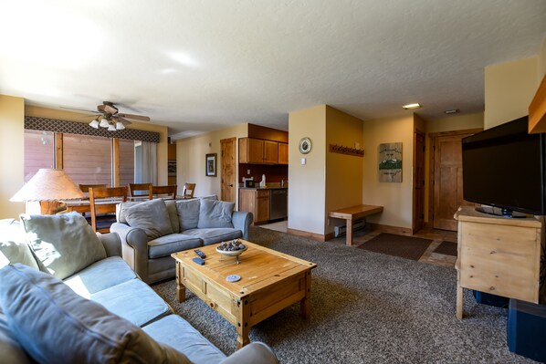 TV, fireplace, DVD player
