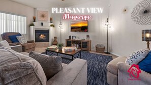 TV, fireplace, offices