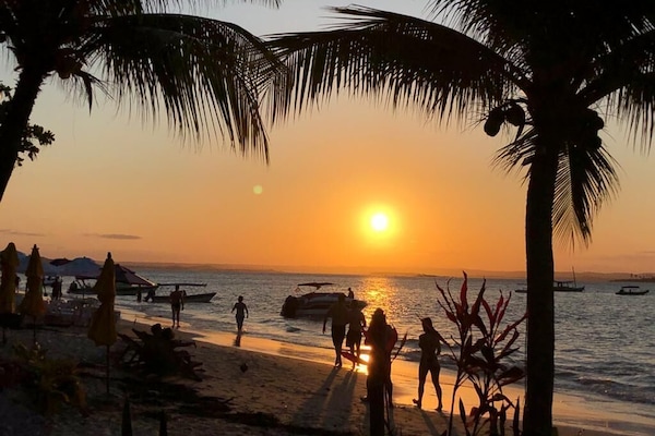 On the beach, white sand, beach bar
