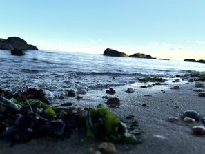 Nær stranden og solsenger