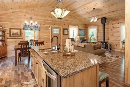 Homey Cozy Dog Friendly Cabin Surrounded By Beautiful Mountain Trees w/Hot Tub+