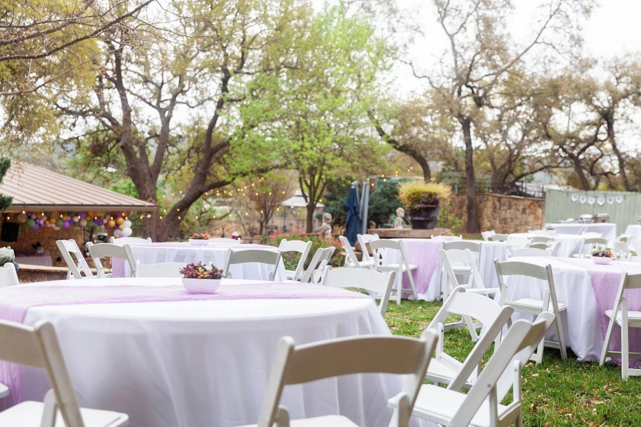 Outdoor banquet area