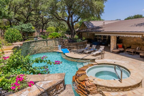 Gated Upscale Resort. 1-Story, PrivatePool+Shaded HotTub, BigBeds GameRm FirePit